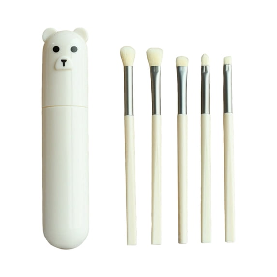 5 Piece Eye Shadow Makeup Brush Set for Blending and Precision Application