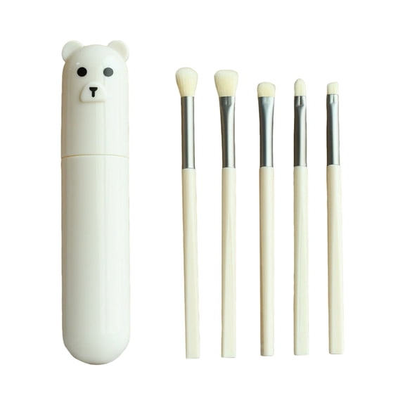 5 Piece Eye Shadow Makeup Brush Set for Blending and Precision Application