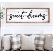 MODE HOME Sweet Dreams Wall Decor Above Bed 42 15 Large Bedroom Wall Sign Farmhouse Bedroom Sign Wood Framed Guest Room Decor Master Bedroom Wall Decoration