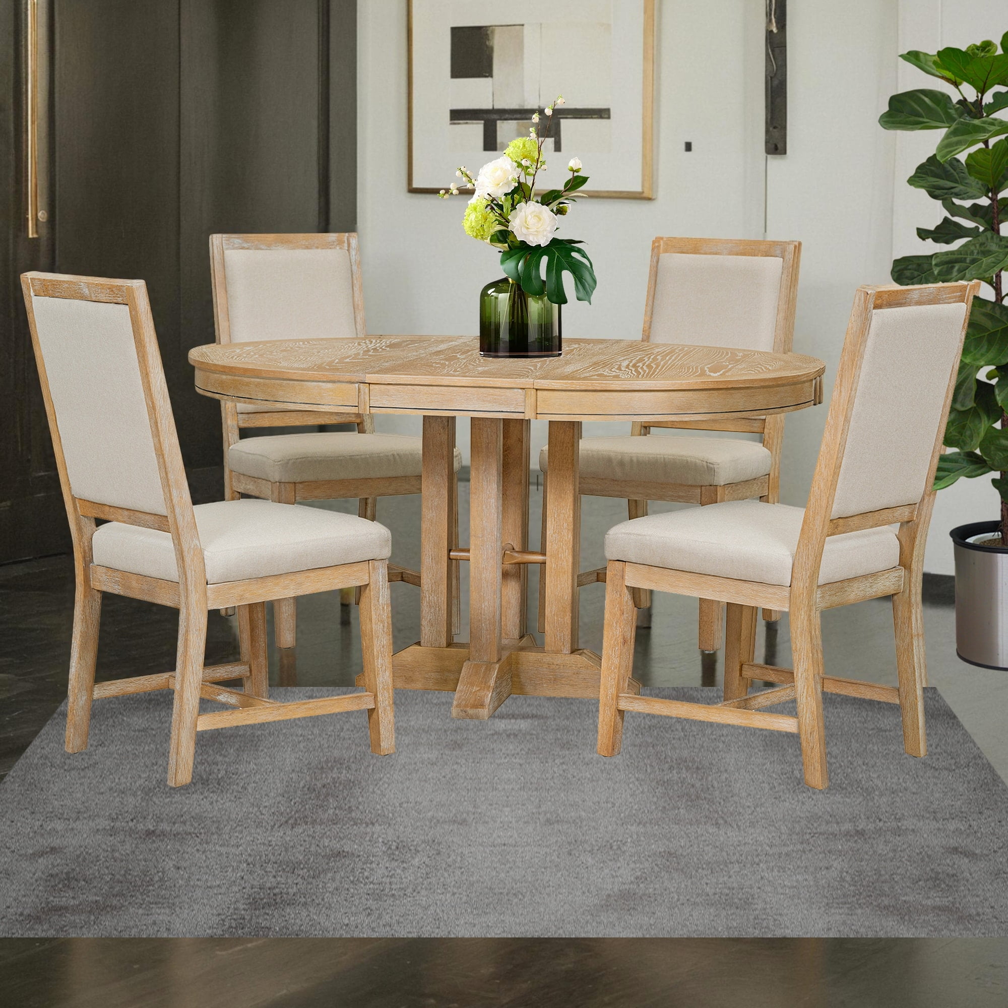 5 piece round dining set