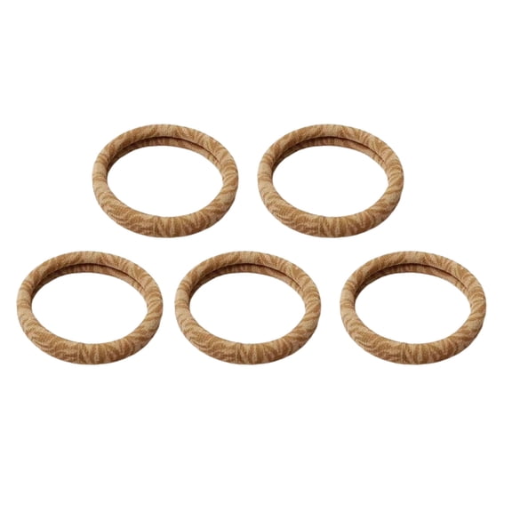 5 Piece Fashionable Scrunchies Seamless Edge Leopard Print Hair Accessories