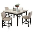 thumbnail image 1 of 5 Piece Faux Marble Antique Black Counter Height Set, 1 of 1