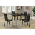 thumbnail image 1 of 5 Piece Faux Marble & Metal Frame Dining Set - Black, 1 of 1