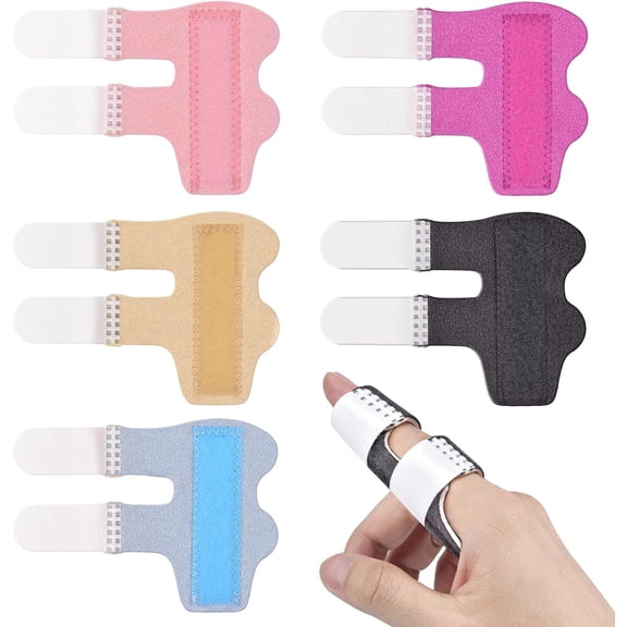 5 Piece Finger Splint Color Brace Support Stabilizer Index Middle Ring Straightening Arthritis Knuckle Immobilization