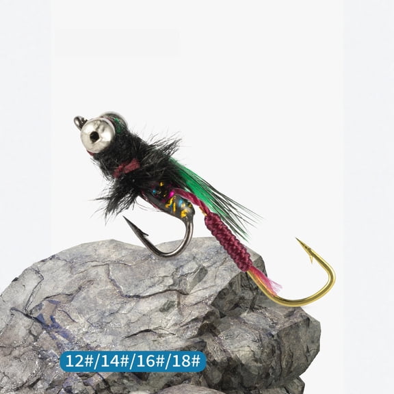 5-Piece Fly Fishing Lures For Trout Worm Trout Jigs Fast Sinking Insect Baits With 12141618 Hooks For Fly Fishing
