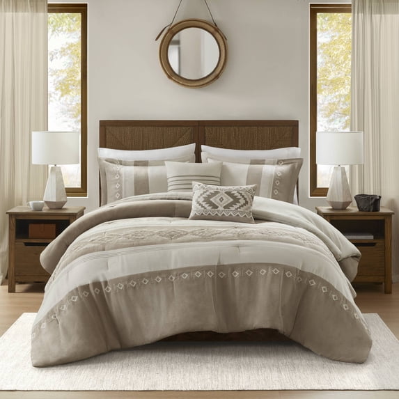 5-Piece Full/Queen Comforter 5pcs Set,Taupe