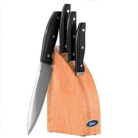 5 Piece Granger Cutlery Set with Halfmoon Natural Wood Block