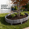 thumbnail image 1 of 5-Piece Ground Insert Landscape Barrier, Plastic Landscape Edging, Flower Bed Edging Borders, Garden Edging Fence, 10X9 Inch, Weatherproof Stone-Textured Divider for Tree, 1 of 8