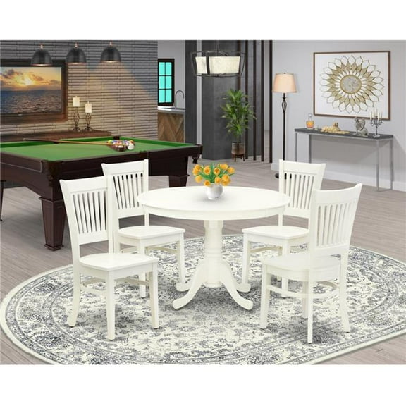 5 Piece Hartland Dining Room Table Set - Linen White