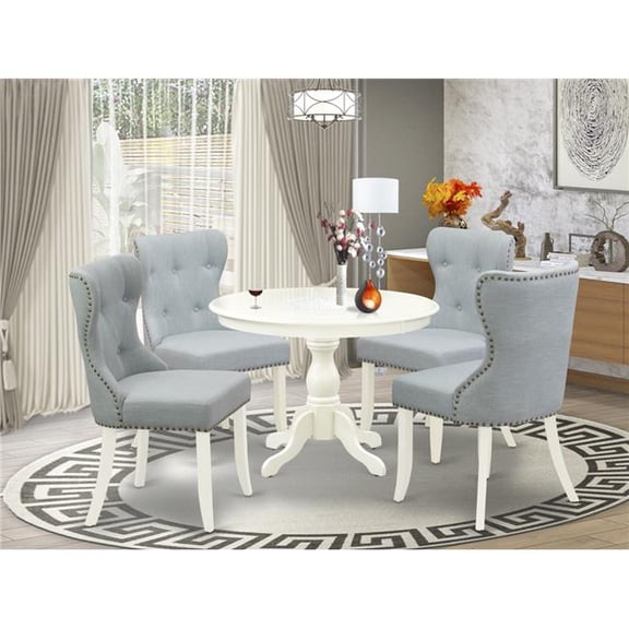 5 Piece Hartland Dining Room Table Set - Linen White
