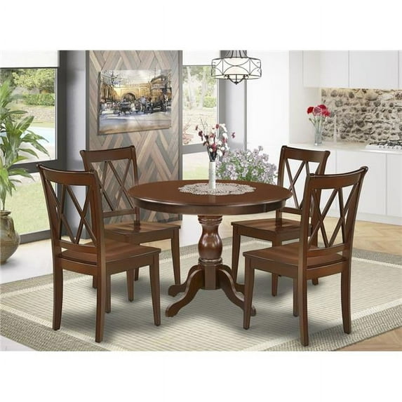 5 Piece Hartland Dining Room Table Set - Mahogany