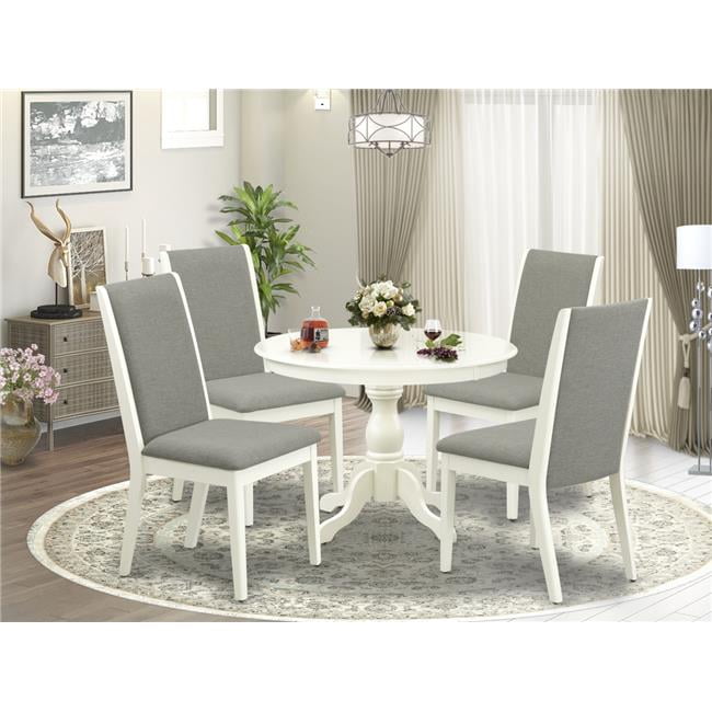 5 Piece Hartland Modern Dining Table Set - Linen White - Walmart.com