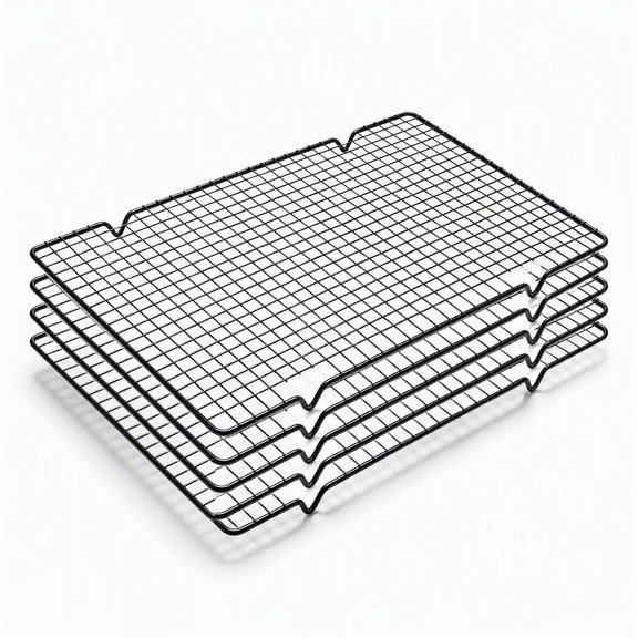 5-Piece Heavy Duty Cooling Racks for Baking and Roasting - 10" x 16" Oven Safe Wire Racks for Cooking, Grilling & Drying, Dishwasher Safe