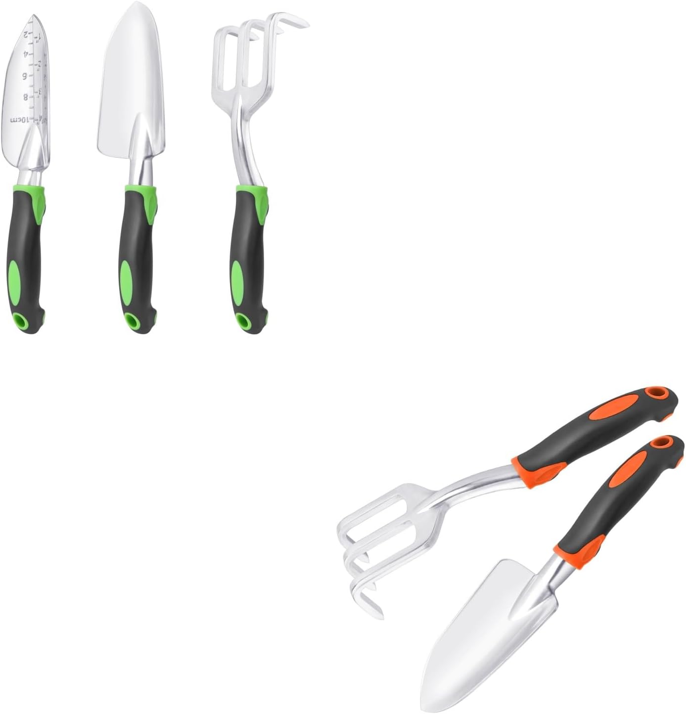 5 Piece Heavy Duty Garden Tool Set Orange Aluminum Alloy Shovel Trowel ...