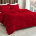 thumbnail image 1 of 5 Piece Honeycomb Design Comforter Set, 800 TC, 100% Egyptian Cotton, Oversized Super King Size Red Solid, 1 of 5