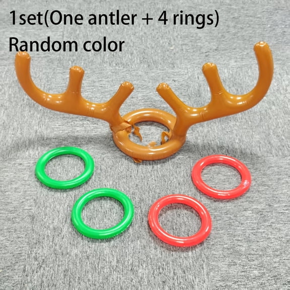 5-Piece Inflatable Reindeer Antler Ring Toss Party Game Set - Perfect for Christmas party games, New Year's Eve, and birthday party decorations - Durable PVC material - Ideal for holiday celebrations