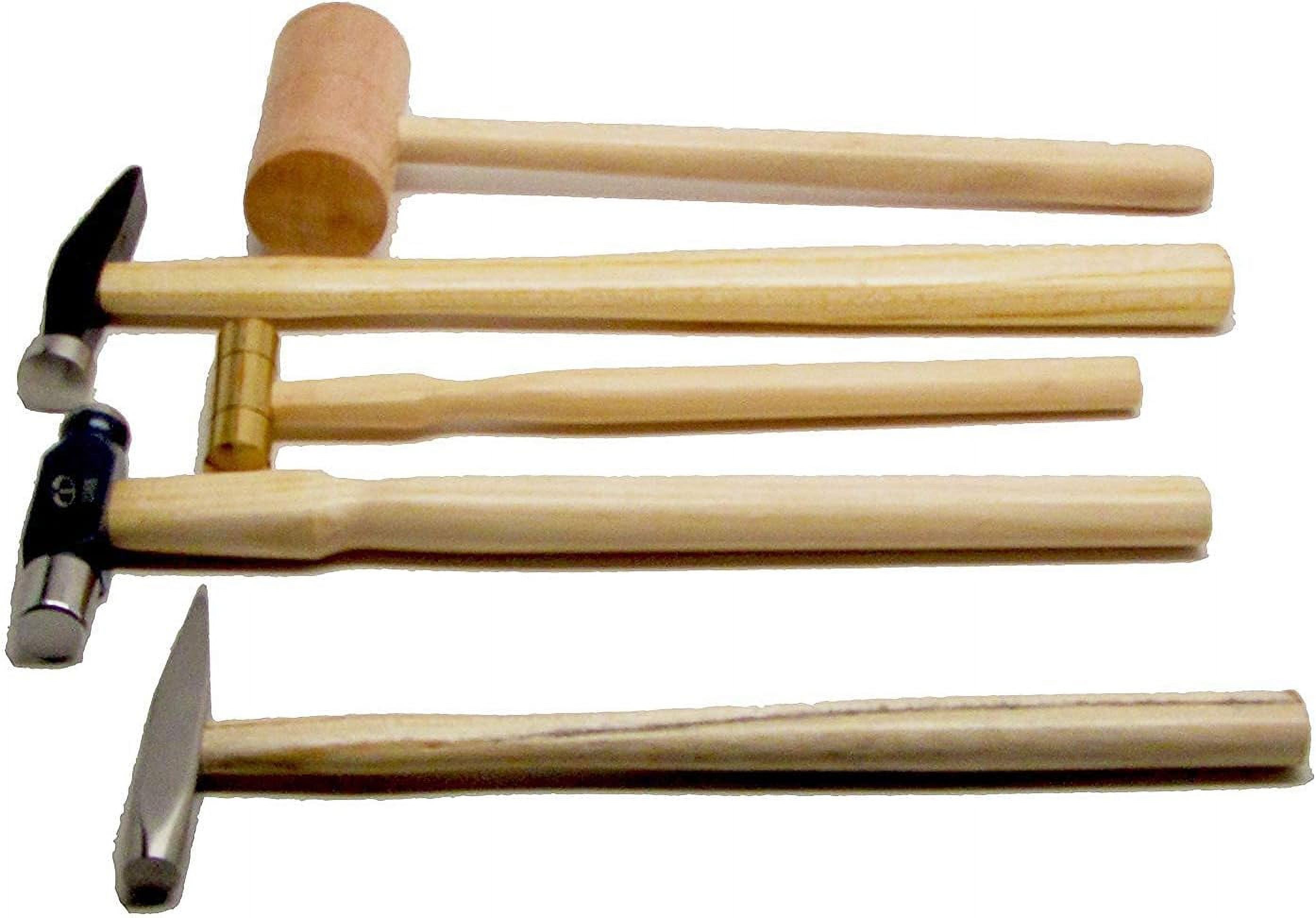 5 Piece Jewelers Hammer Set, Professional Kit Including 2 Oz Peen, 9 Oz
