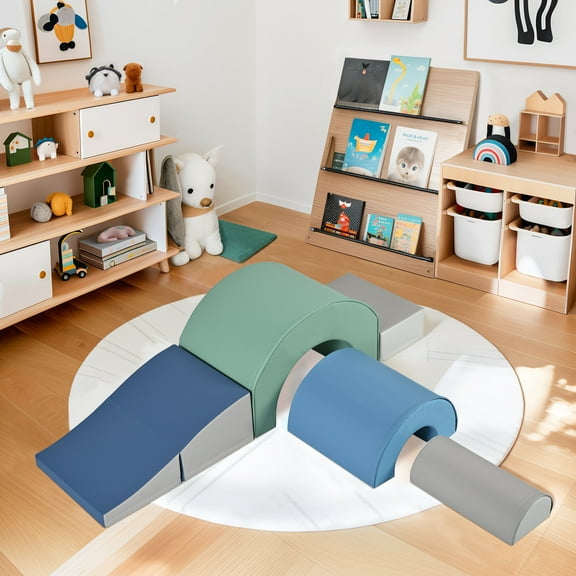 5-Piece Colorful Foam Climbing Set for Toddlers - Soft Play Blocks for Indoor Crawling & Active Play (9.15 Lbs)