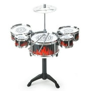 5 Piece Kids Drum Set Musical Instrument Toy With Cymbal Drumsticks Early Education Percussion Kit 14.4X7.9X16.5 Inches 0.9Lb Abs Plastic Drum Kit For Toddlers Boys Girls Music Learning To