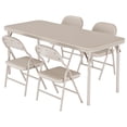 thumbnail image 1 of 5-Piece Kids Folding Table and Chairs Set,Portable Toddlers Children's Activity Table and Chairs Set with Soft Padded Cushion for Dining Room,Daycare,Classrooms, 1 of 9