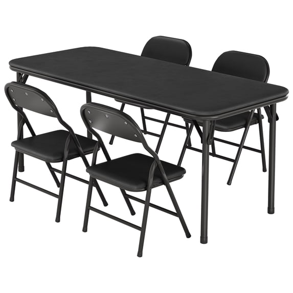 5-Piece Kids Folding Table and Chairs Set,Portable Toddlers Children's Activity Table and Chairs Set with Soft Padded Cushion for Dining Room,Daycare,Classrooms