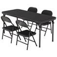 thumbnail image 1 of 5-Piece Kids Folding Table & Chairs Set – Toddler Activity Set with PU Leather Top, Foldable Design for Daycare, Classroom & Home (No Assembly Needed), 1 of 9