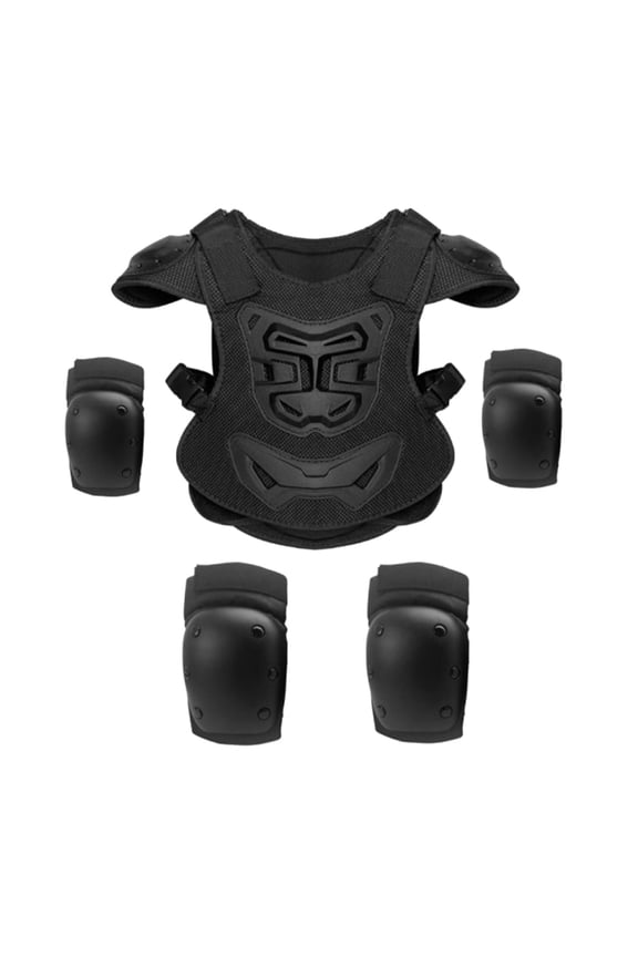 5 Piece Kids Motorcycle Vest Dirt Bike Gear Body Armor Impact Resistant for Children Skating Cycling Motorbike