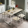 thumbnail image 1 of 5 Piece Kitchen Dining Table and Chair Set, Dining Room Table Set with Table and 4 Chairs, Rectangle Dining Table Set for 4, Dinette Set for Kitchen Dining Room Small Space, 1 of 9