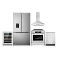 thumbnail image 1 of 5 Piece Kitchen Package with 30" Freestanding Electric Range 30" Island Range Hood 24" Built-in Fully Integrated Dishwasher French Door Refrigerator & 48 Bottle Wine Refrigerator, 1 of 1