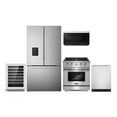 thumbnail image 1 of 5 Piece Kitchen Package with 30" Over the Range Microwave 30" Freestanding Gas Range 24" Built-in Fully Integrated Dishwasher French Door Refrigerator & 48 Bottle Wine Refrigerator, 1 of 1