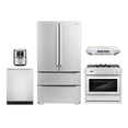 thumbnail image 1 of 5 Piece Kitchen Package with 36" Freestanding Gas Range 36" Under Cabinet Range Hood 24" Built-in Fully Integrated Dishwasher French Door Refrigerator & 5.5L Electric Hot Air Fryer, 1 of 1