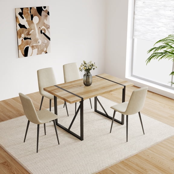 5 Piece Kitchen Set - Solid Wood Table - Kitchen Environment - Safe and Durable Use