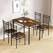 5-Piece Kitchen Table and Chairs, Rectangular Dining Room Table Set with 4 Chairs, Space-Saving Kitchen Table Set for Small Space,Dinette,Apartment