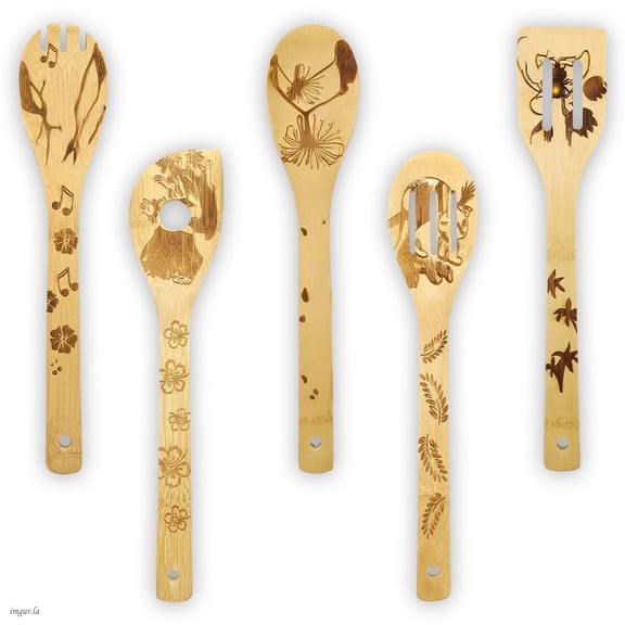 5-Piece Kitchenware Set Crafted from fresh bamboo Perfectly suited for home kitchens and baking needs Ideal gift for Spring Festival, Valentine's Day, and other celebrations