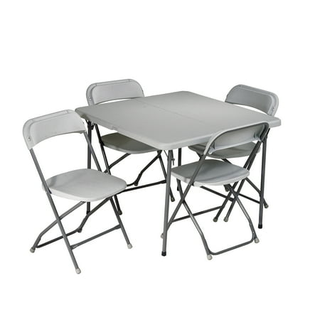 Office Star Products - Work Smart 5-Piece Folding Set - Light Gray