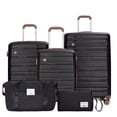 thumbnail image 1 of 5-Piece Luggage Set, 20/24/28 inch hardshell suitcases expandable duffel bag toiletry bag, Black, 1 of 7