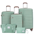 thumbnail image 1 of 5-Piece Luggage Set, 20/24/28 inch hardshell suitcases expandable duffel bag toiletry bag, Green, 1 of 7