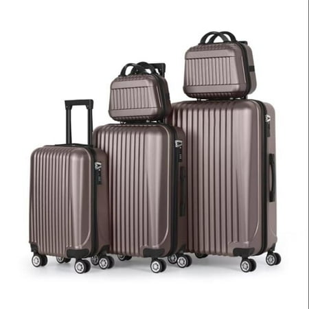 5 Piece Luggage Set Carry On Travel Suitcase TSA Lock Spinner Wheels Hardshell