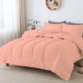 thumbnail image 1 of 5 Piece Luxurious Straight Line Pattern Comforter All Season 800 Threads Count Oversized Super King Size - Ultra Soft 550 GSM 100% Egyptian Cotton (Solid Peach Colour ), 1 of 6