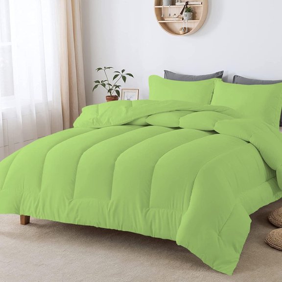 5 Piece Luxurious Straight Line Pattern Comforter All Season 800 Threads Count Twin/Twin XL Size - Ultra Soft 550 GSM 100% Egyptian Cotton (Solid Sage Colour )