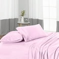 thumbnail image 1 of 5 Piece Luxury Bed Sheet Set - 15 Inch Deep Pocket - 400 Thread Count - 100% Egyptian Cotton - Extra Soft and Luxury, Easy Care - Pink Stripe, Cal King Size., 1 of 7