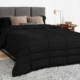 thumbnail image 1 of 5 Piece Luxury Long Box Pattern Comforter By D.N.G. BEDDINGS Set Premium Super Soft, All Season, 800 Thread Count, 100% Egyptian Cotton, Oversized Super King Size Black Color, 1 of 5