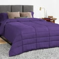 thumbnail image 1 of 5 Piece Luxury Long Box Pattern Comforter By D.N.G. BEDDINGS Set Premium Super Soft, All Season, 800 Thread Count, 100% Egyptian Cotton, Twin/Twin XL Size Purple Color, 1 of 5