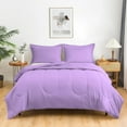thumbnail image 1 of 5 Piece Luxury Thicker Pattern Comforter Set, 800 TC, 100% Egyptian Cotton, Full/Queen Size Lilac Solid Color, 1 of 6