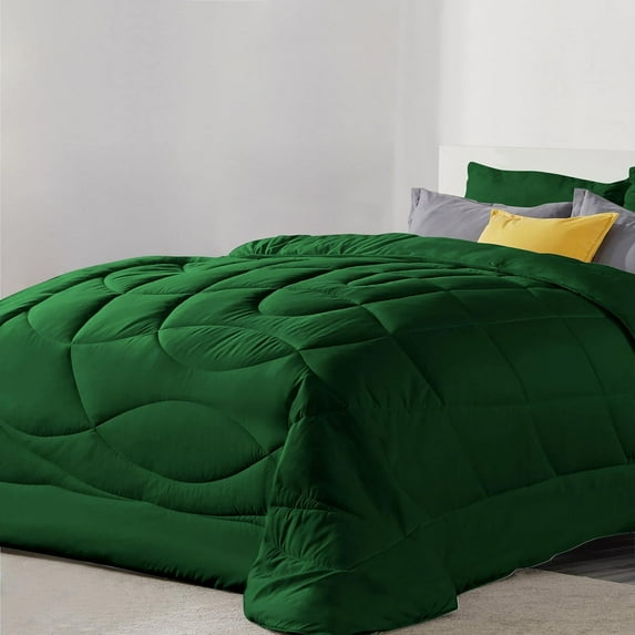 5 Piece Luxury U Shape Pattern Comforter By D.N.G. BEDDINGS Set Premium Super Soft, 1000 Thread Count 100% Egyptian Cotton Twin/Twin XL Size Green Color