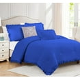 thumbnail image 1 of 5 Piece Luxury Vintage Ruffle Pattern Comforter By D.N.G. BEDDINGS Set Premium Super Soft, All Season, 800 Thread Count 100% Egyptian Cotton Twin/Twin XL Size Royal Blue Color, 1 of 8