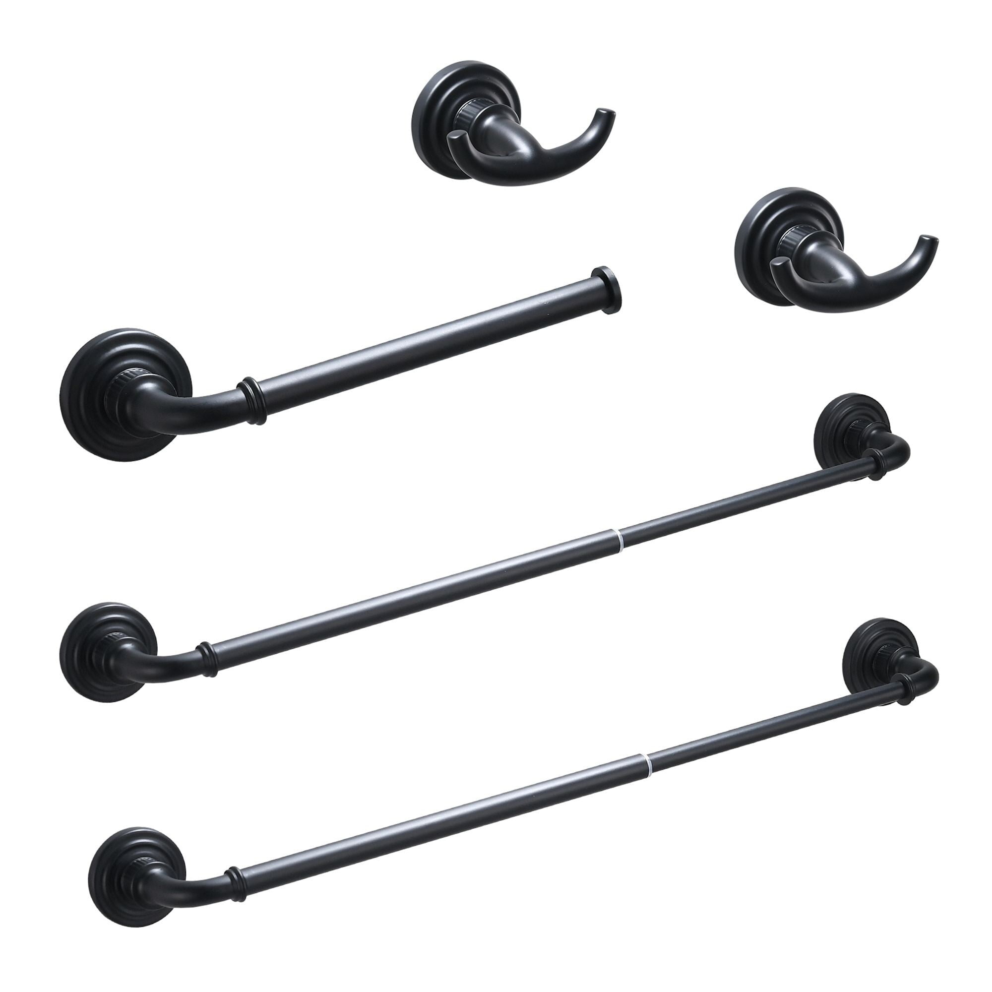 Matte Black Stainless Steel 5-Piece Bathroom Hardware Set
