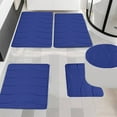 thumbnail image 1 of 5-Piece Memory Foam Bath Mat Set - Non-Slip, Machine Washable, Water-Absorbent Rugs for Bathroom - Includes Toilet Lid Cover, U-Shaped Contour Rug Blue, 1 of 1