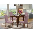 thumbnail image 1 of 5-Piece Mid  Modern Dining Set with Drop Leaf Table and Linen Chairs, 1 of 15