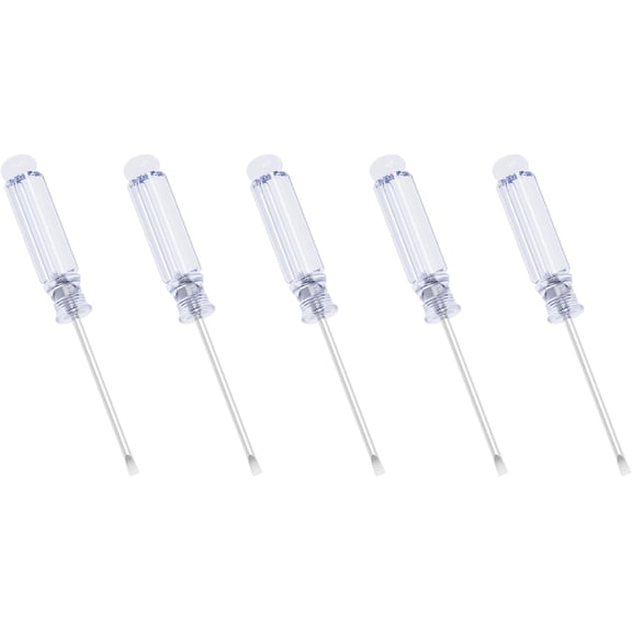 5-Pack (3mm) Mini Slotted Screwdrivers - (3.6 inch-92mm) Total Length Precision Flat Head Pocket Driver - Heat-Treated Tool Steel for Watch, Eyeglasses & Electronics Repair